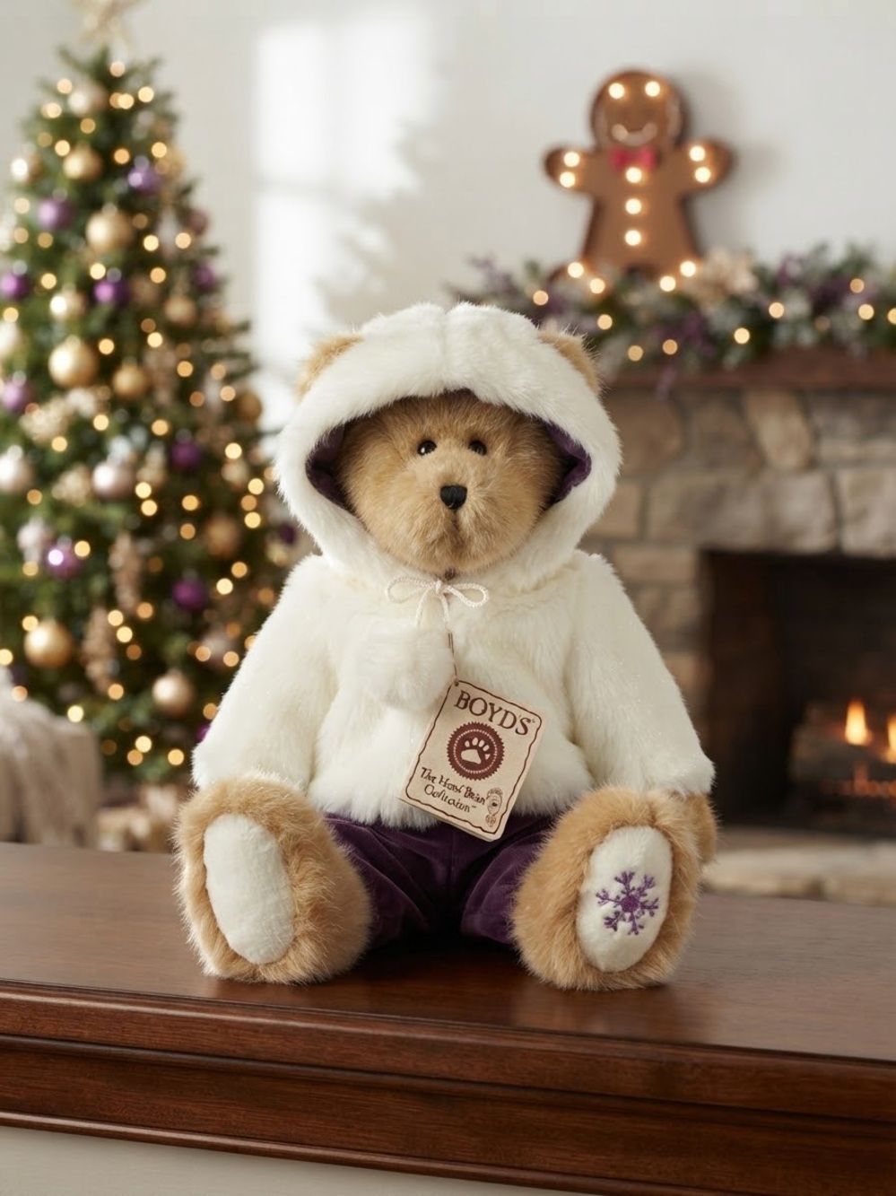 Boyds Bears GWENITH CRYSTALFROST Retired 2005 NWT Purple Snowflake 18”